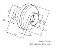 Габаритные размеры вентилятора WNK 125/1