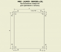 расположение отверстий для креплений МВО-(А) МСВ- 06М200 х (В)