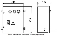 Габаритные размеры блока управления