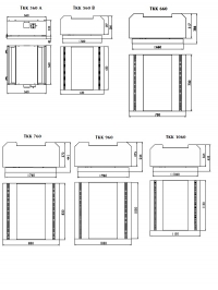 Габаритные размеры вентиляторов TKK 560, 660, 760, 960, 1060,
