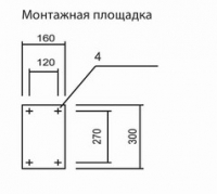 Схема монтажной площадки для воздуховытяжного устройства Лиана с консолью