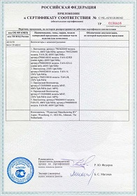 Приложение к сертификату соответствия (2) вентилятора MNF