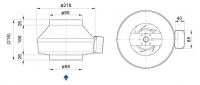 Габаритные размеры. Вентиляторы серии K 100 M