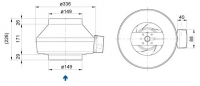 Габаритные размеры. Вентиляторы серии K 150 XL