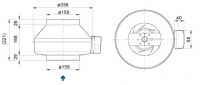 Габаритные размеры. Вентиляторы серии K 160 XL