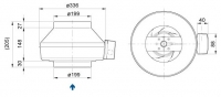 Габаритные размеры. Вентиляторы серии K 200 M