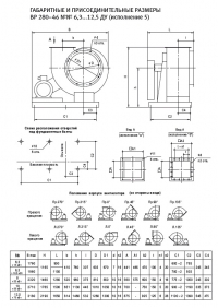Габаритные и присоединительные размеры ВР 280-46 ДУ сх.5