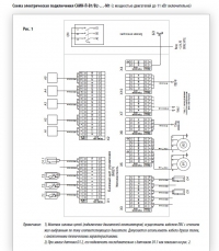 Схема электрическая подключения САИН-П-В1/В2-…-М1 (с мощностью двигателей до 11 кВт включительно)