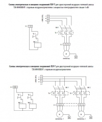 Схемы соединений ПЗУ-Т для односторонней воздушно-тепловой завесы ТЗК-ИННОВЕНТ