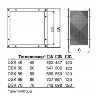 Габаритные размеры гибких квадратных соединительных вставкок DSK