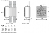 Габаритные размеры. Вентилятор BF-W