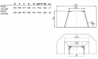 Габаритные размеры. Крышный короб FDG/F 315-355, FDG/F 400-450