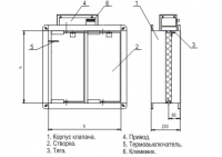 Схема габаритных размеров клапана КПВС-1.К