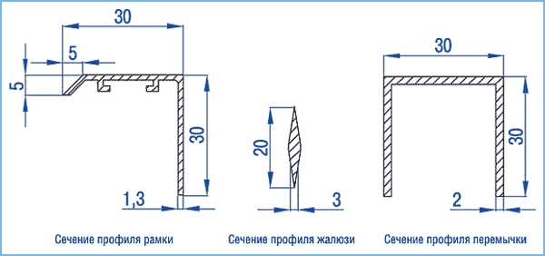 Профили, изпользуемые при изготовлении решеток вентиляционной решетки ВР-Г