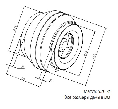 Габаритные размеры вентилятора WNK 315/1