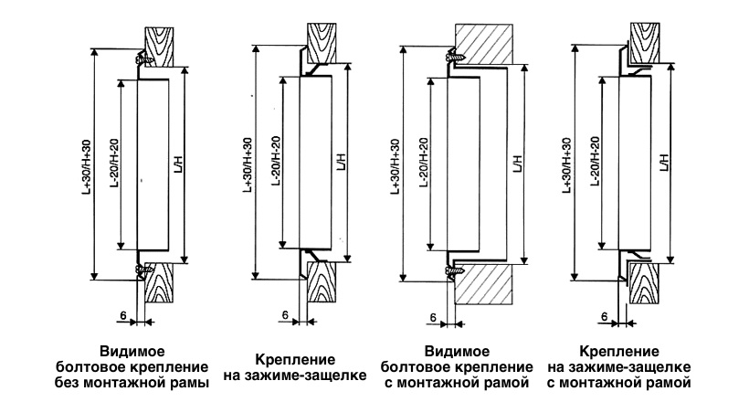 Крепление жалюзийных решеток РА