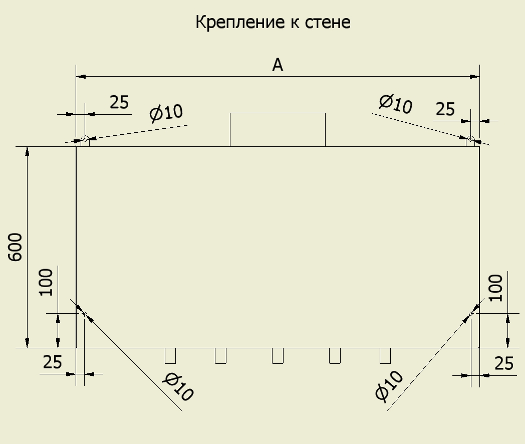 Крепление к стене вентотсоса для установки над мангалами