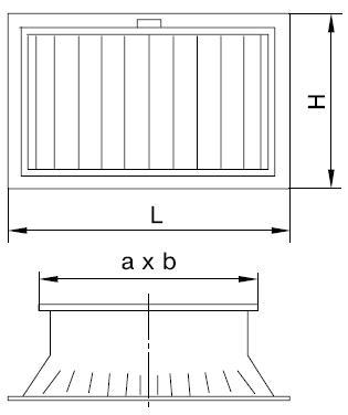 Габартные размеры. Решетки вентиляционные типа РВ