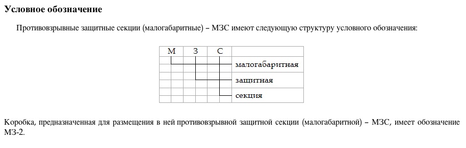 Условное обозначение МЗС