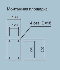 Схема монтажной площадки для системы удаления выхлопных газов Краб