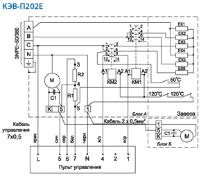 Электрические схемы завес КЭВ-П202Е