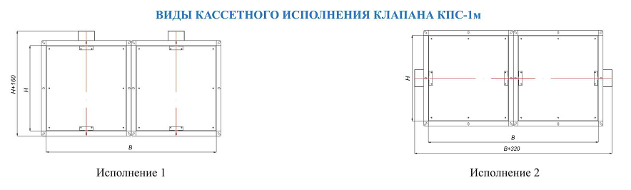 Схема видов кассетного исполнения клапана КПС-1м