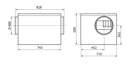 Габаритные размеры. Вентилятор серии IRB 400 EC