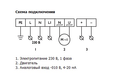 Схема подключения регулятора скорости серии OVS