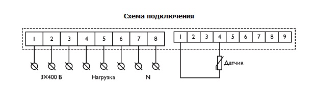 Схема подключения симисторного регулятора температуры ТТС