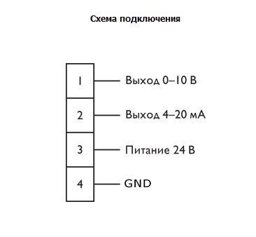 Схема подключения дифференциального преобразователя давления DPM-2500D