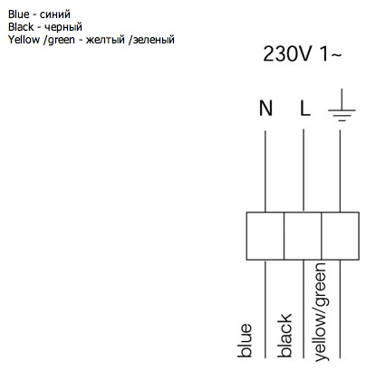 Схема подключения. Вентиляторы серии K 100 M, K 125 M
