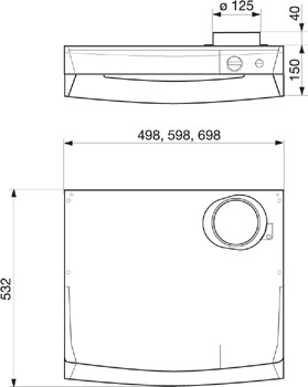 Габаритные размеры вытяжного зонта F251-16