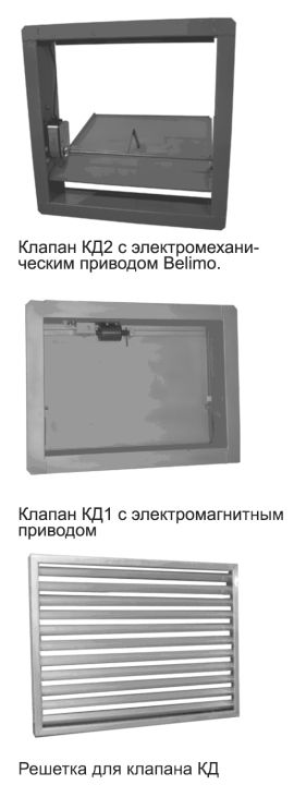 Клапан КД. Варианты с приводом и электромагнитный приводом