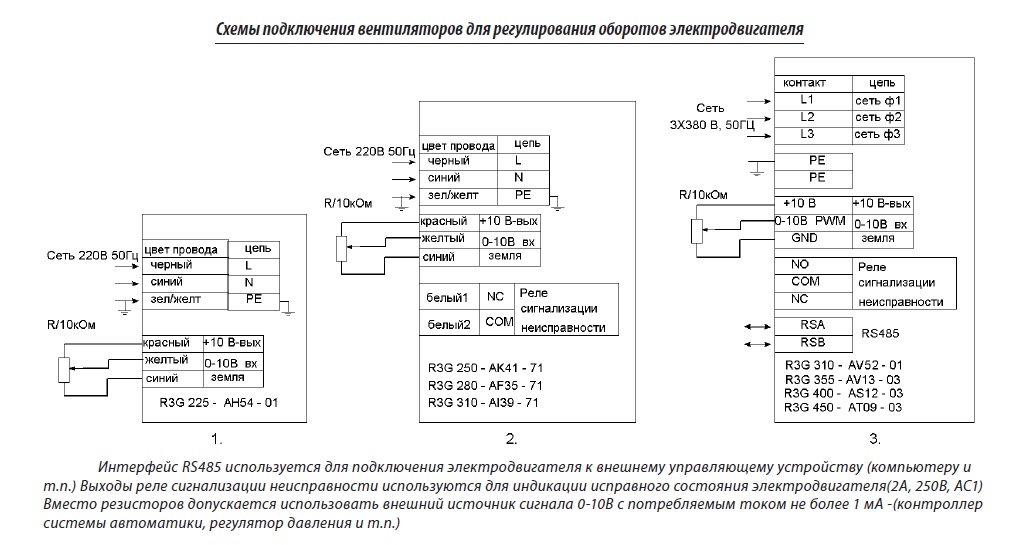 Схемы подключения вентиляторов для регулирования оборотов электродвигателя