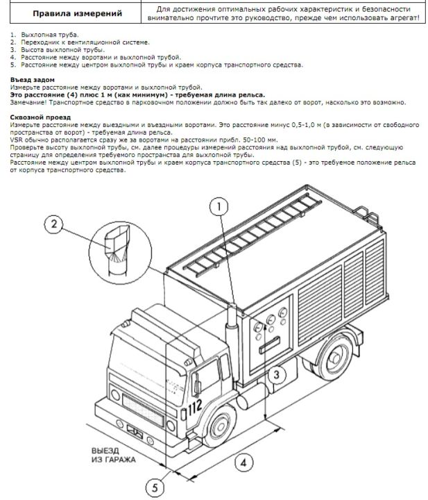 Инструкция по монтажу (Пряморельсовая вытяжная система VSR) Правила измерений