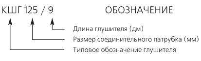 Маркировка шумоглушителя КШГ
